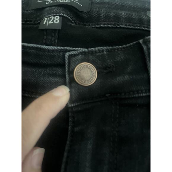 Judy Blue Black Skinny Fit Distressed Leopard Detail Mid Jeans Women's Sz 7 28 - Picture 3 of 10